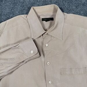 Ermenegildo Zegna‎ Shirt XL Tan Cotton Lyocell Long Sleeve Dress Business Men's